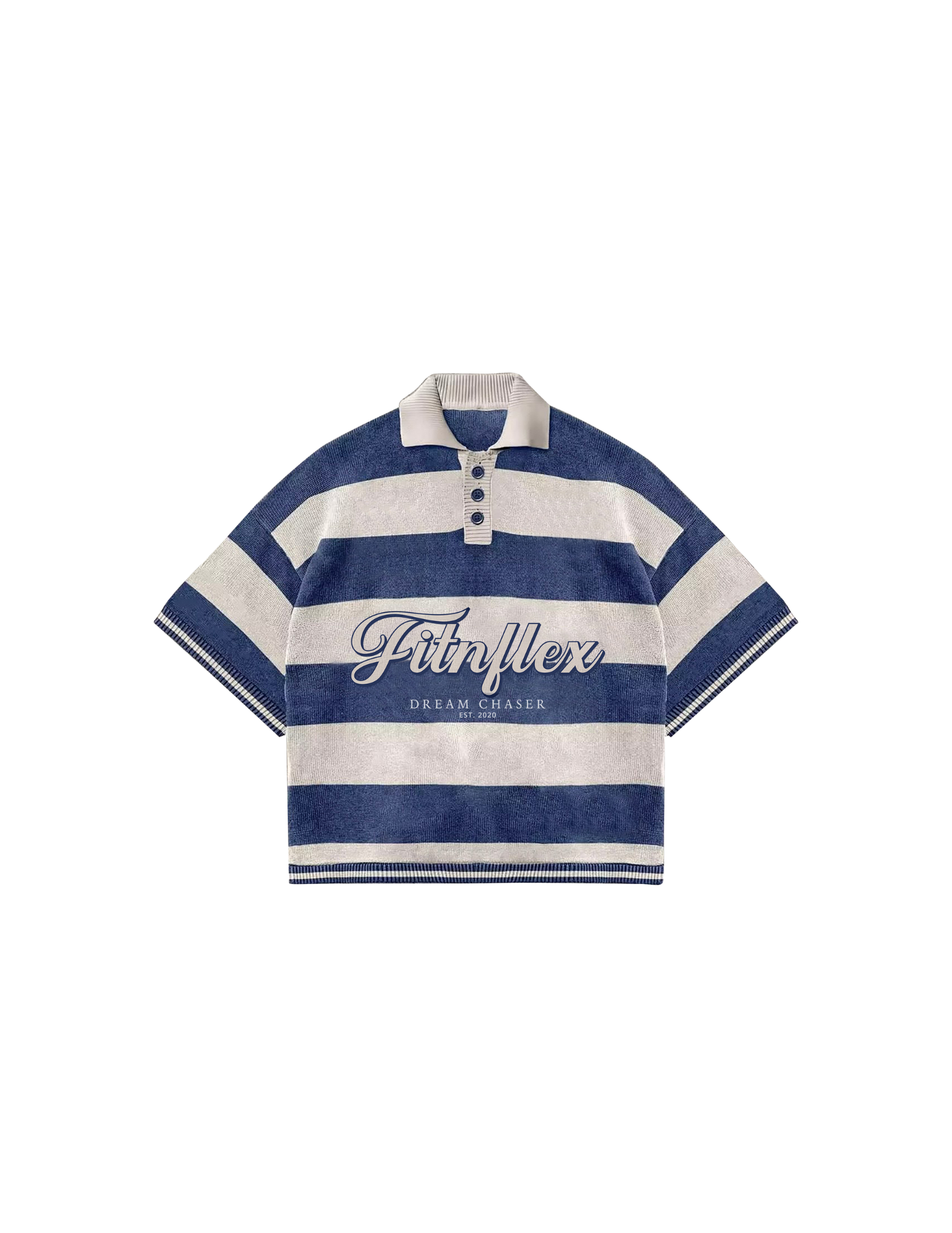 FITNFLEX Polo White & Blue Vintage.